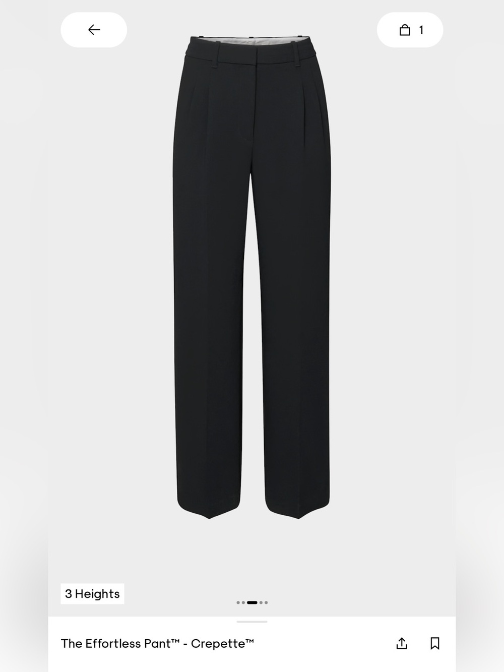 ARITZIA BLACK EFFORTLESS PANTS